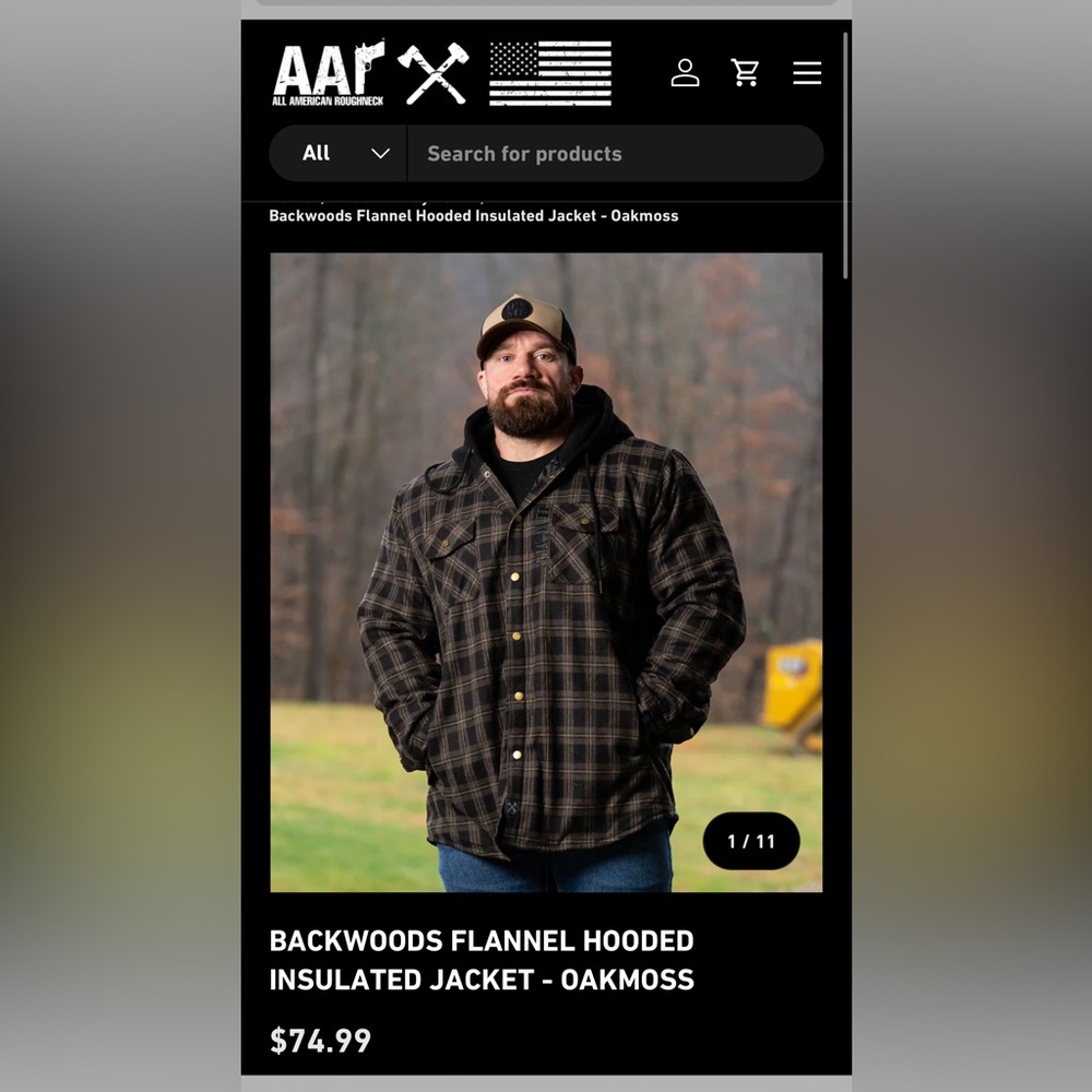 All American Roughneck Oakmoss Backwoods Flannel Jacket - Picture 4 of 6